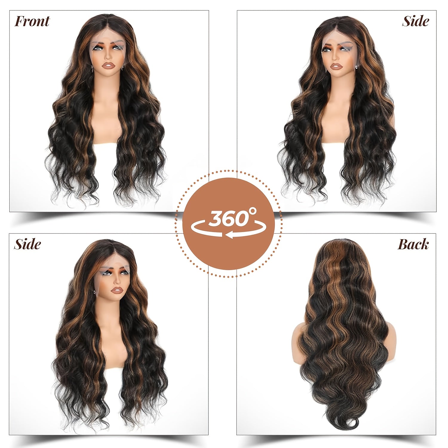 New Year'S Promotion 13x6 Highlight Lace Front Wig Human Hair Body Wave 180 Density HD Lace Front Wigs Human Hair Pre Plucked FB/30 Ombre Glueless Wigs 13x6 Lace Frontal Balayage Wigs Human Hair For Women